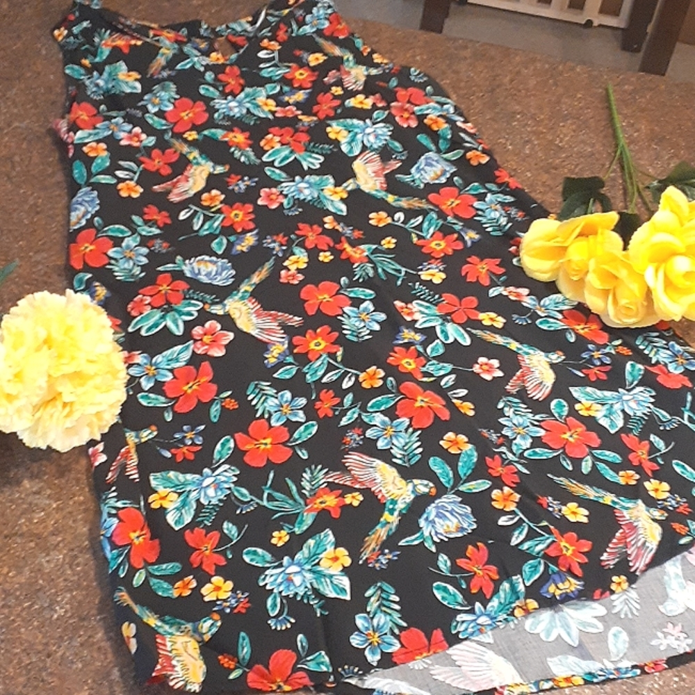 Old Navy Patterned Floral Tropicsl Sleeveless Dress,Small - Picture 1 of 4